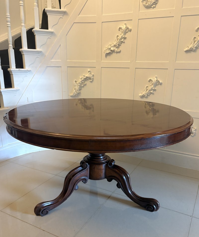 Antique Victorian Mahogany Circular Tilt-Top Dining or Centre Table - Image 7