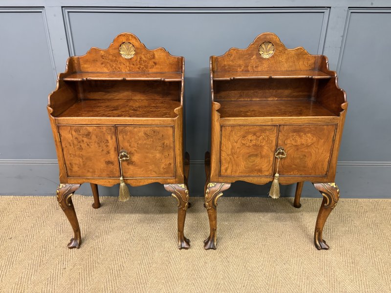 Pair of Burr Walnut Bedside Cupboards by Maple & Co. - Image 3