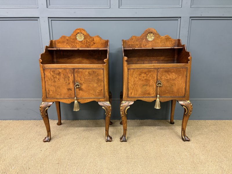 Pair of Burr Walnut Bedside Cupboards by Maple & Co. - Image 5