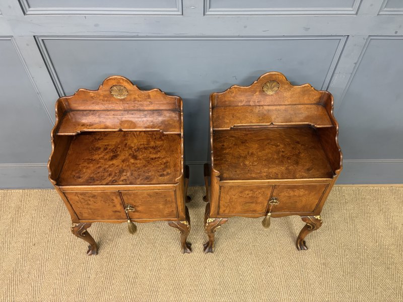 Pair of Burr Walnut Bedside Cupboards by Maple & Co. - Image 7