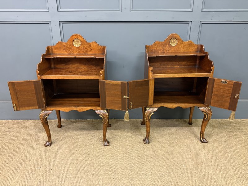 Pair of Burr Walnut Bedside Cupboards by Maple & Co. - Image 4
