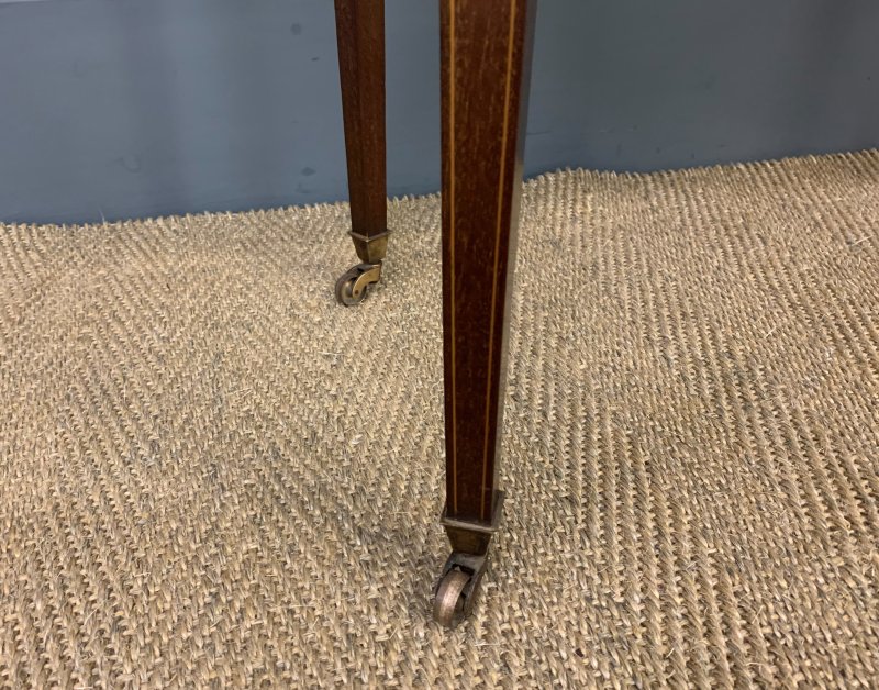 Edwardian Oval Inlaid Mahogany Writing Table - Image 7