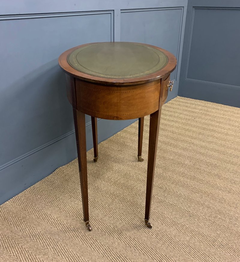 Edwardian Oval Inlaid Mahogany Writing Table - Image 2