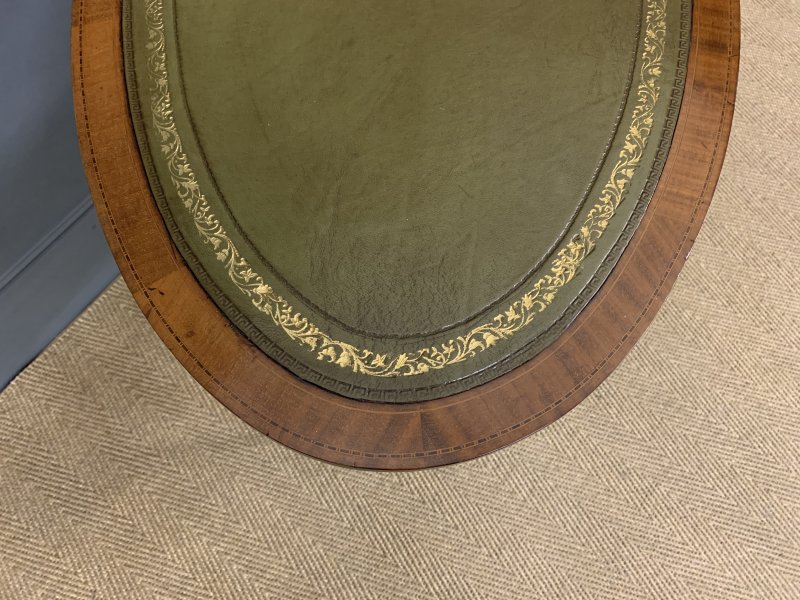 Edwardian Oval Inlaid Mahogany Writing Table - Image 13
