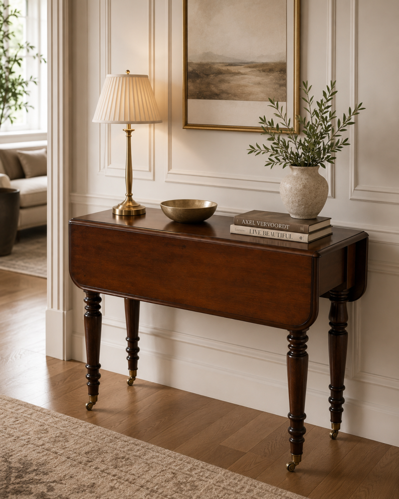 Antique Victorian Mahogany Pembroke Drop Leaf Dining Table - Image 4