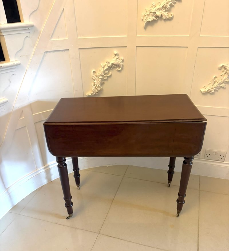 Antique Victorian Mahogany Pembroke Drop Leaf Dining Table