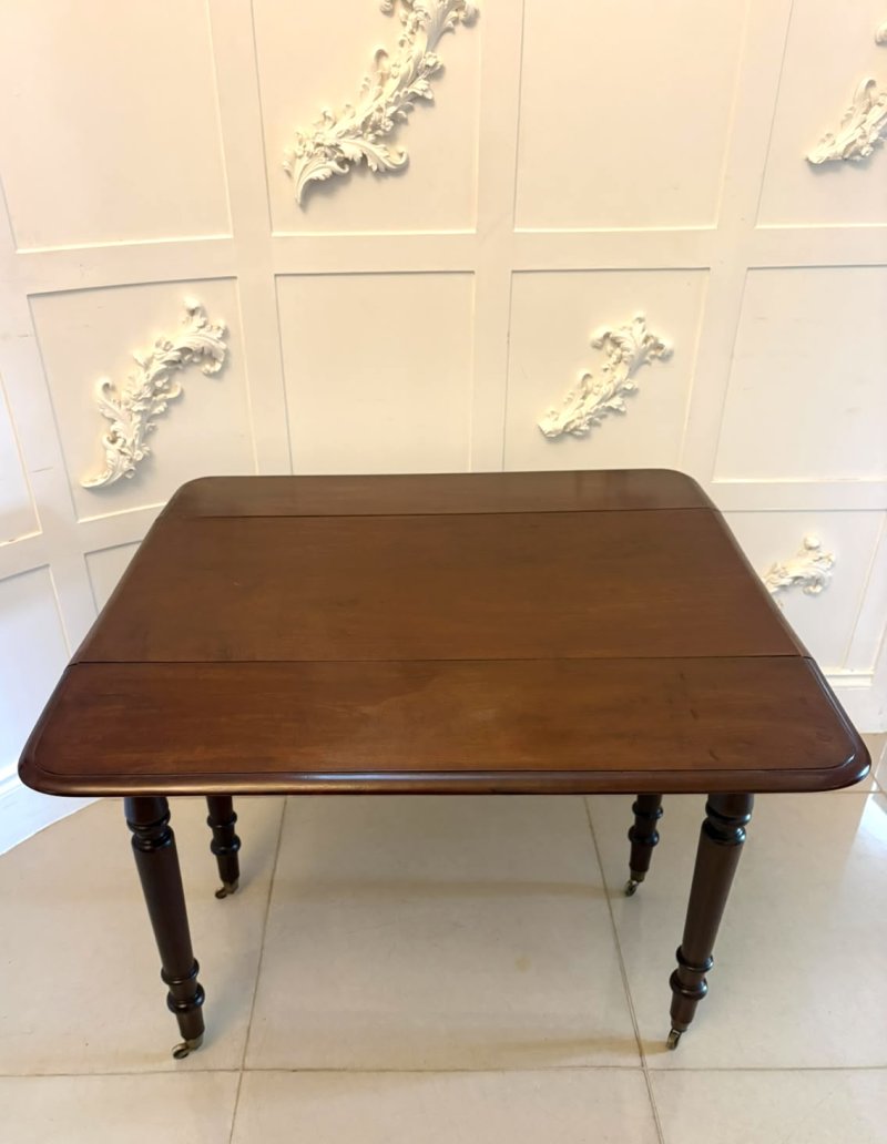 Antique Victorian Mahogany Pembroke Drop Leaf Dining Table - Image 8