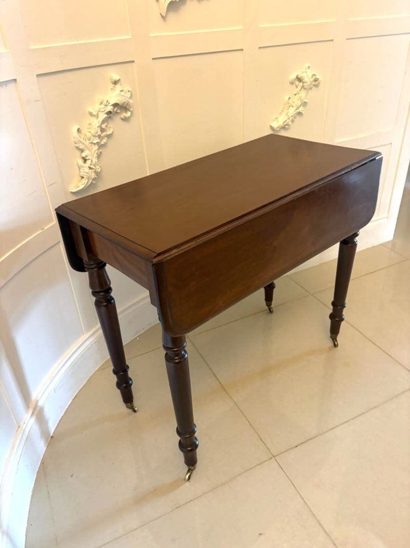 Antique Victorian Mahogany Pembroke Drop Leaf Dining Table - Image 5
