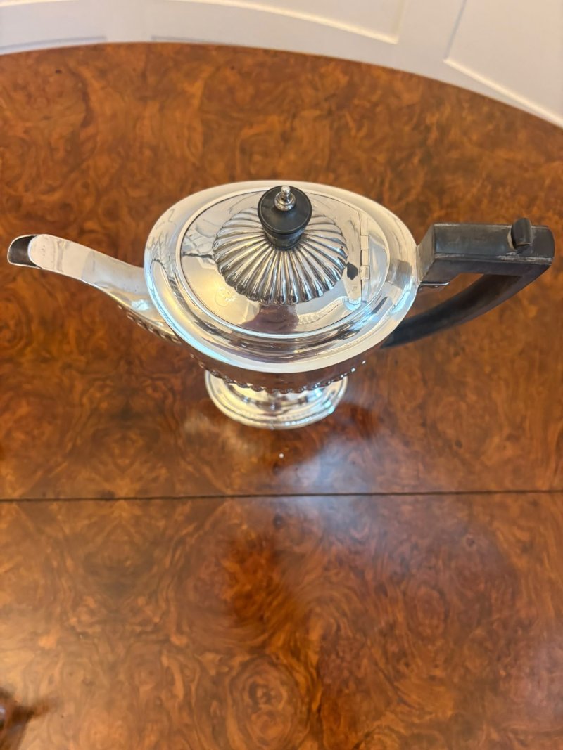 Antique Edwardian Four Piece Silver Plated Tea and Coffee Set - Image 13