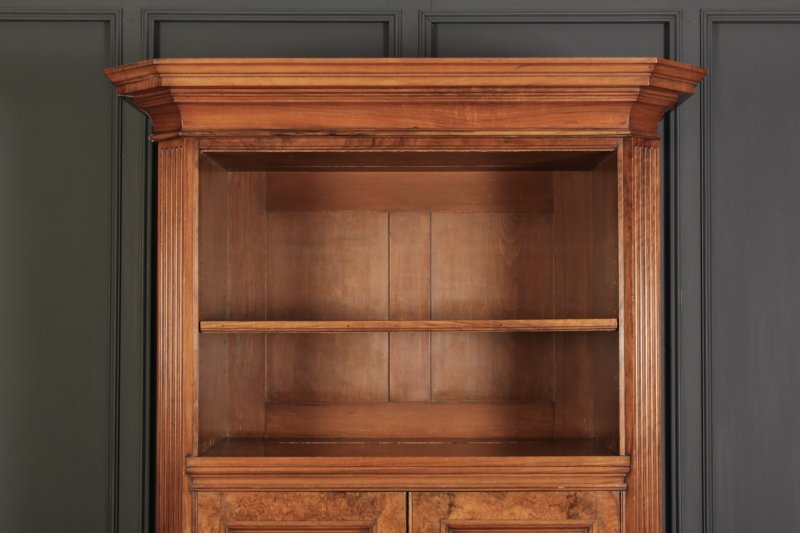 Victorian Burr Walnut Office Bookcase - Image 3