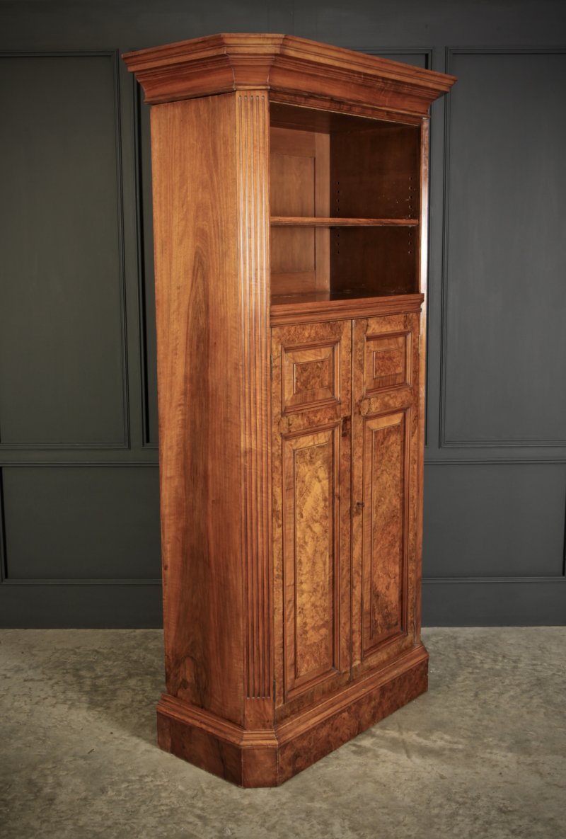Victorian Burr Walnut Office Bookcase - Image 2