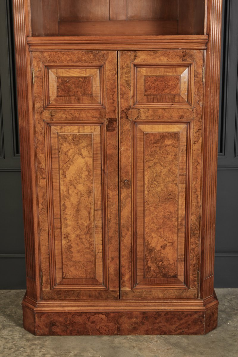 Victorian Burr Walnut Office Bookcase - Image 6