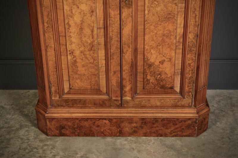 Victorian Burr Walnut Office Bookcase - Image 10