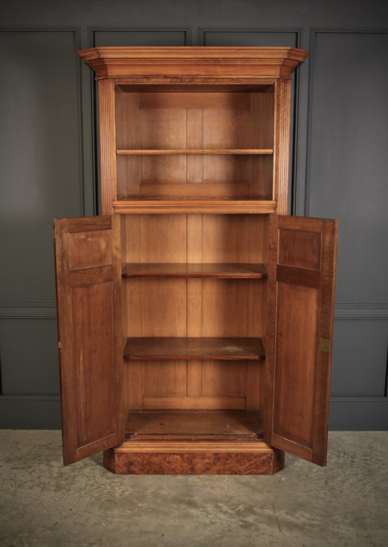 Victorian Burr Walnut Office Bookcase - Image 5