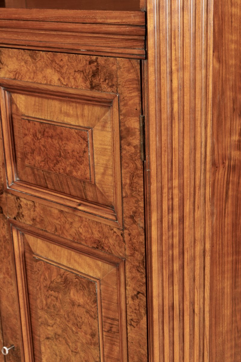 Victorian Burr Walnut Office Bookcase - Image 15