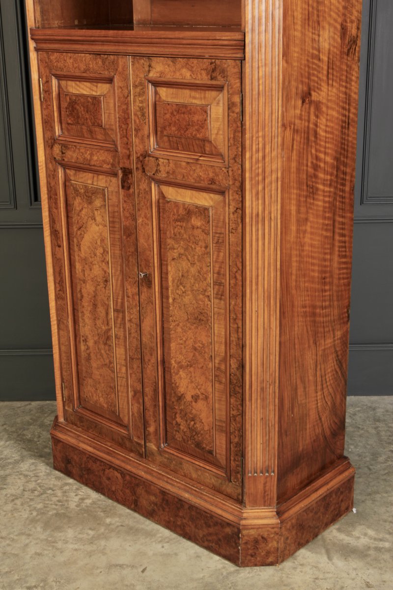 Victorian Burr Walnut Office Bookcase - Image 14