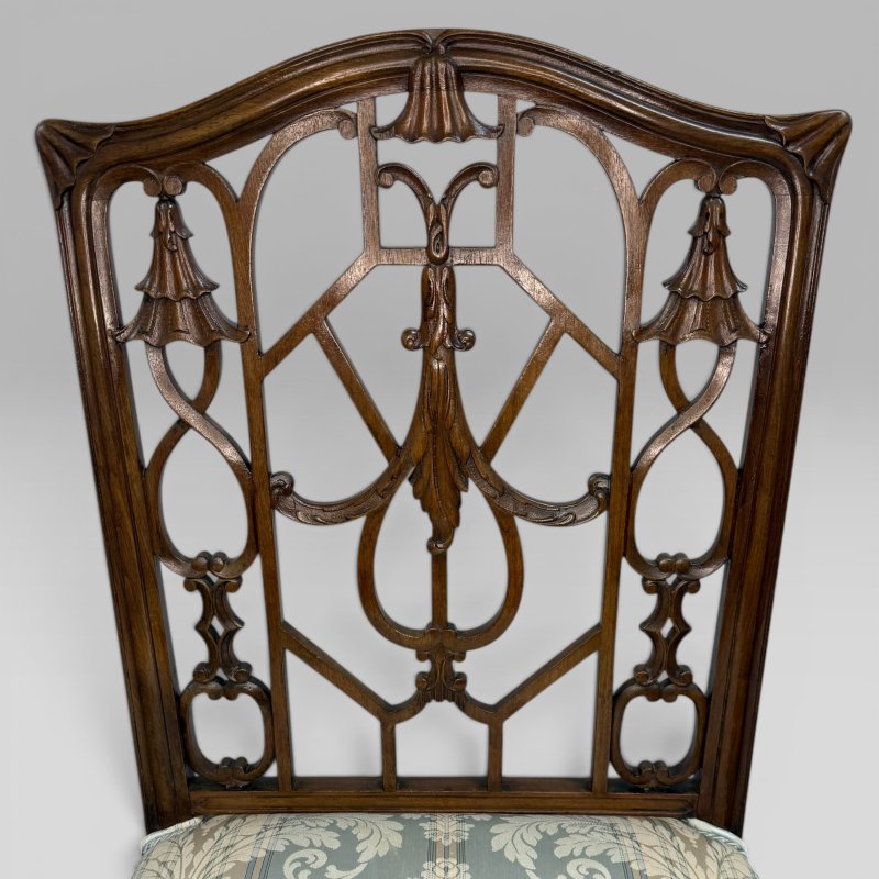 Antique Georgian Walnut Chinese Chippendale-Style Side Chair - Image 8