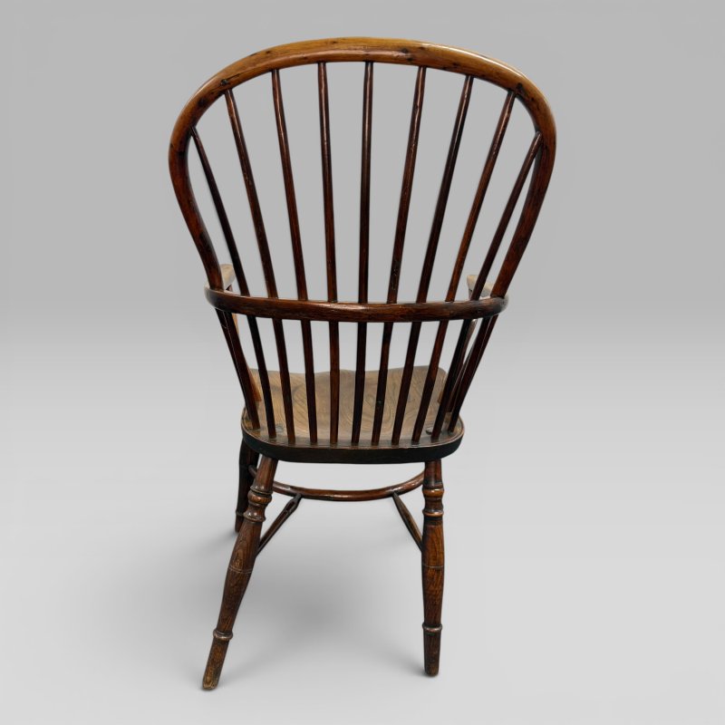 Antique Early 19th Century Yew Wood & Elm Windsor Armchair - Image 6