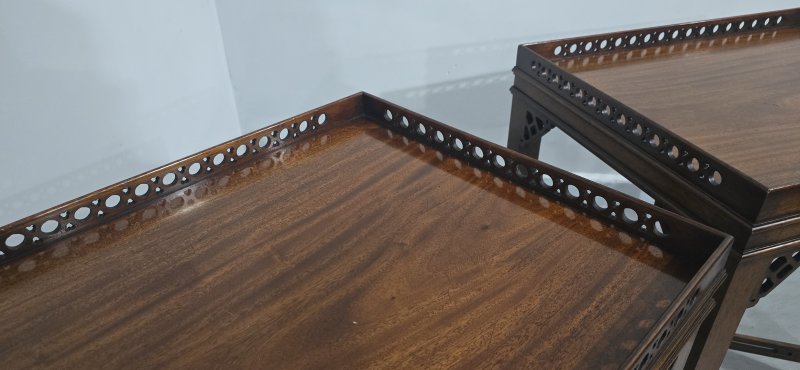 Fine Pair Mahogany Chippendale Side Lamp Tables - Image 6