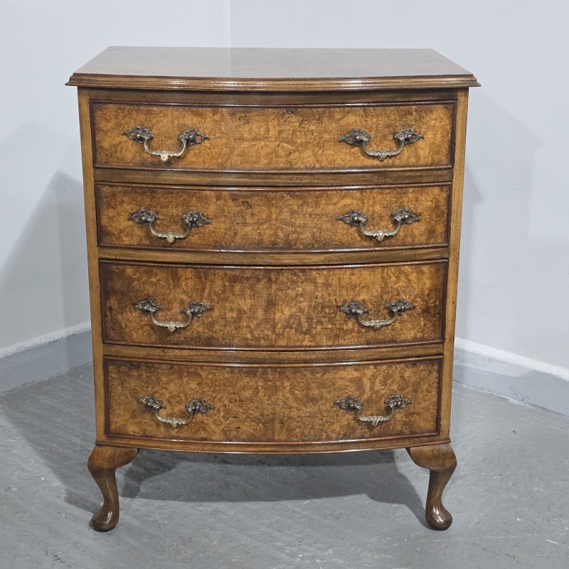 Super Burr Walnut Chest of Drawers - Image 10