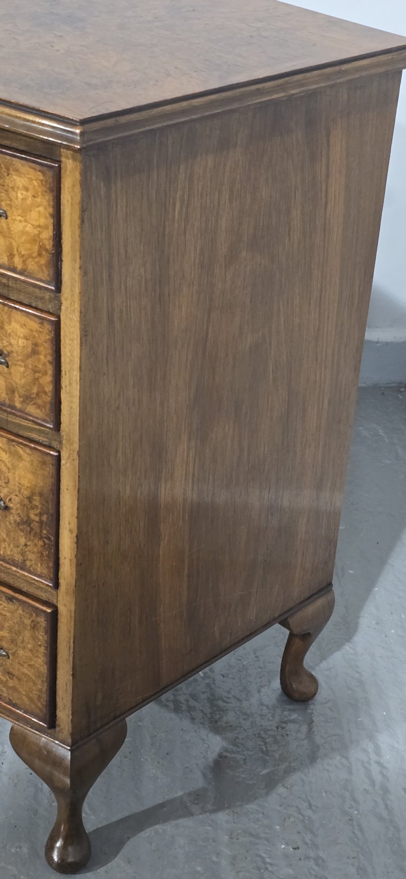 Super Burr Walnut Chest of Drawers - Image 6