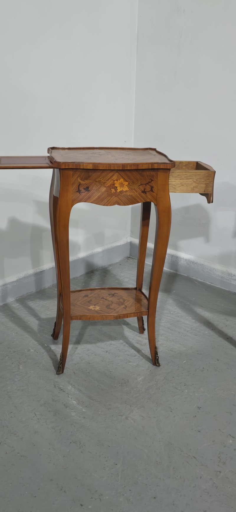 Pair French Marquetry Lamp Tables - Image 3