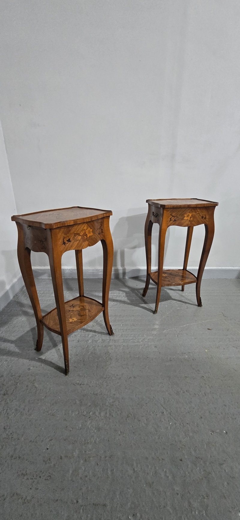 Pair French Marquetry Lamp Tables - Image 9