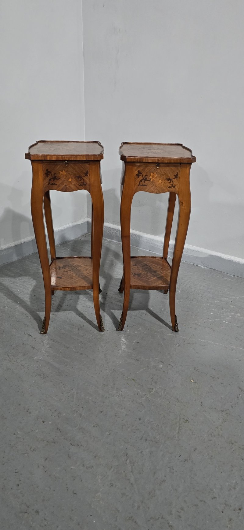 Pair French Marquetry Lamp Tables - Image 7