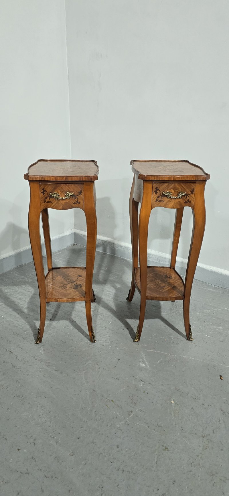 Pair French Marquetry Lamp Tables - Image 10