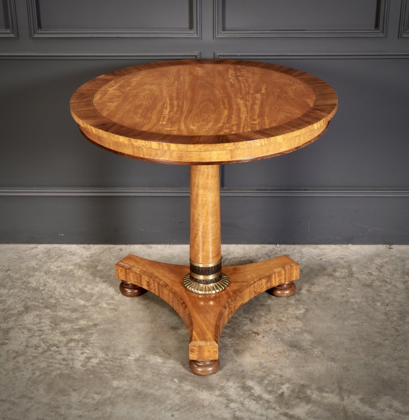 Satinwood & Walnut Round Occasional Table - Image 6