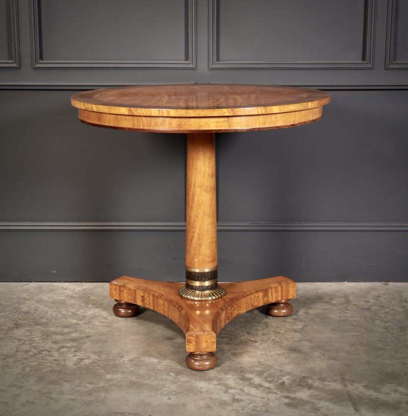 Satinwood & Walnut Round Occasional Table - Image 2