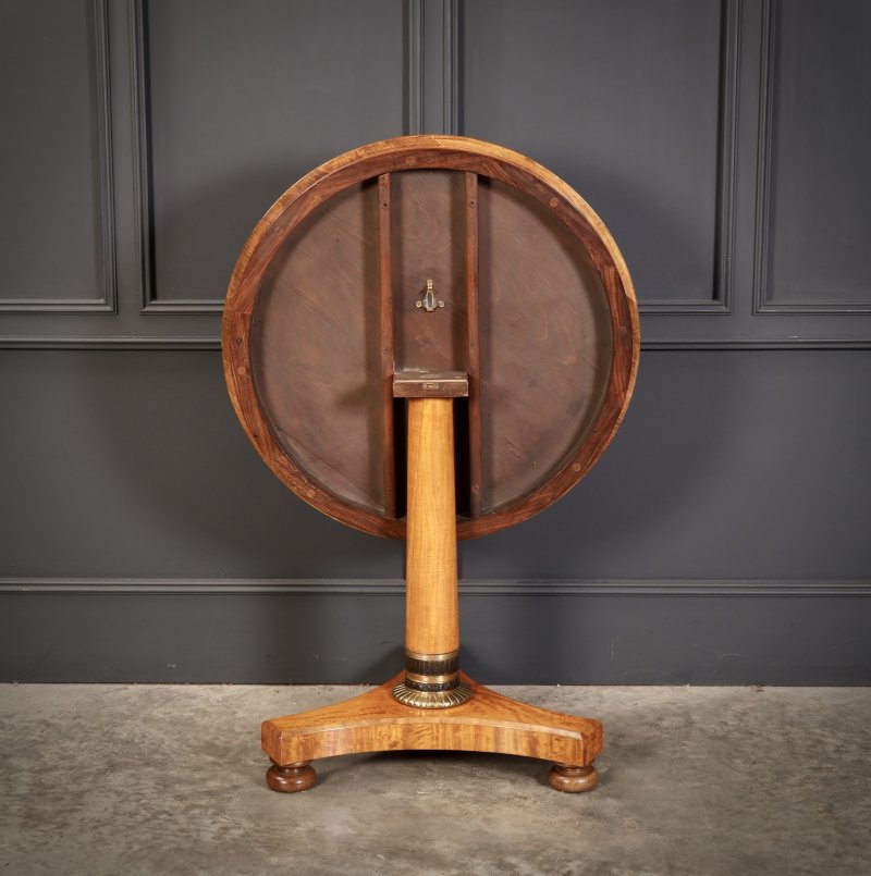 Satinwood & Walnut Round Occasional Table - Image 5
