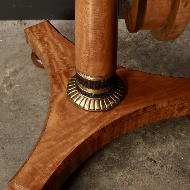 Satinwood & Walnut Round Occasional Table - Image 8