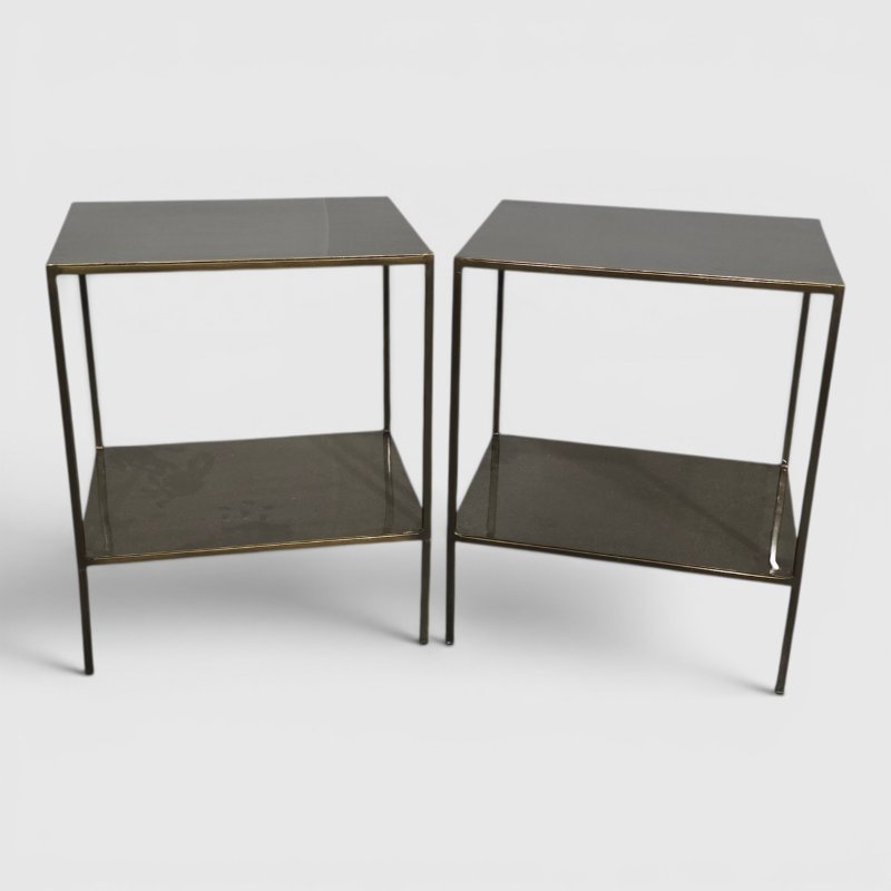 Pair French Bronzed Lamp Tables
