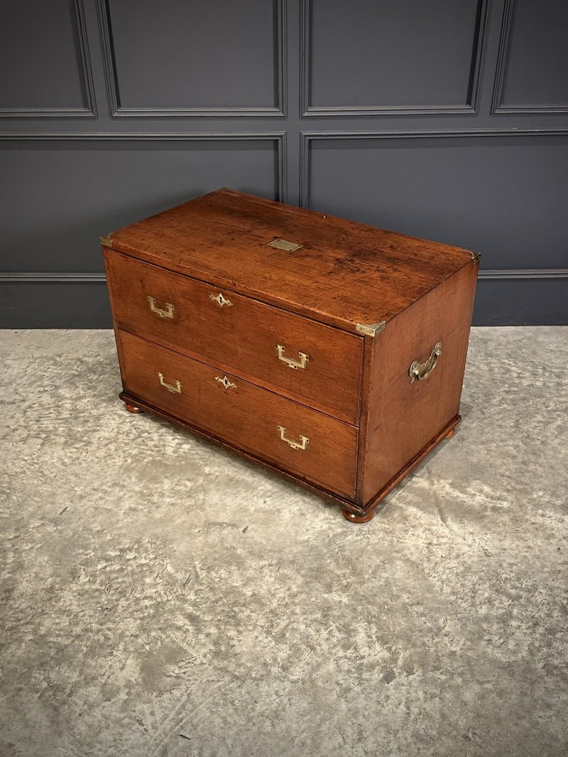 Rare Pair of Regency Teak Military Campaign Chests - Image 14