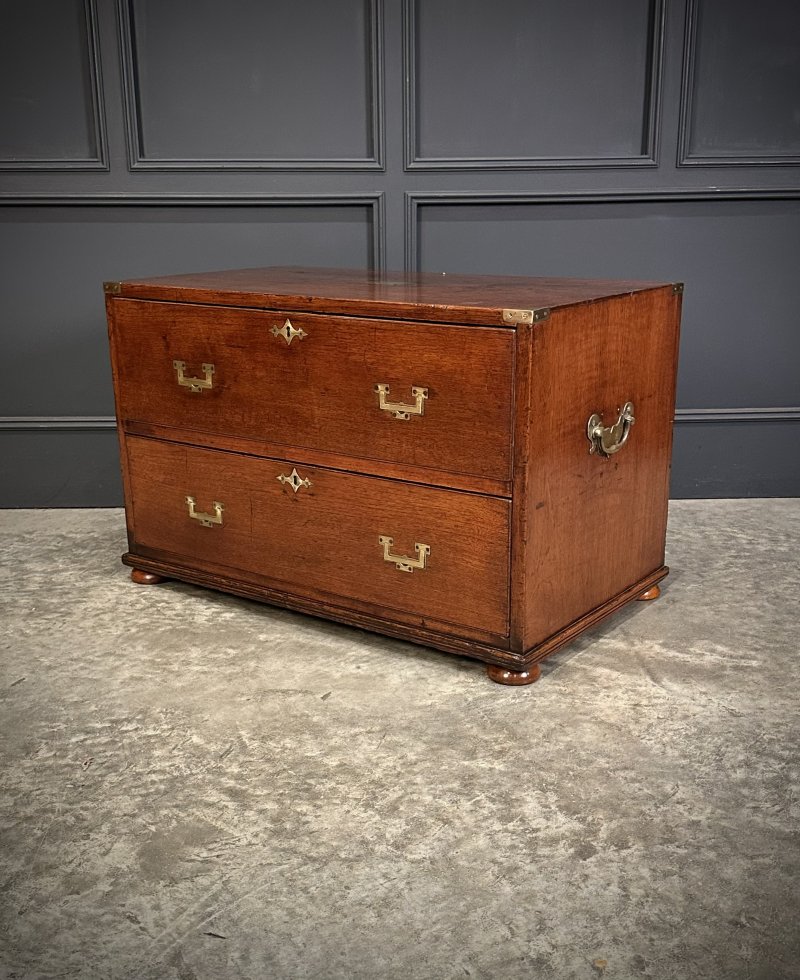 Rare Pair of Regency Teak Military Campaign Chests - Image 9