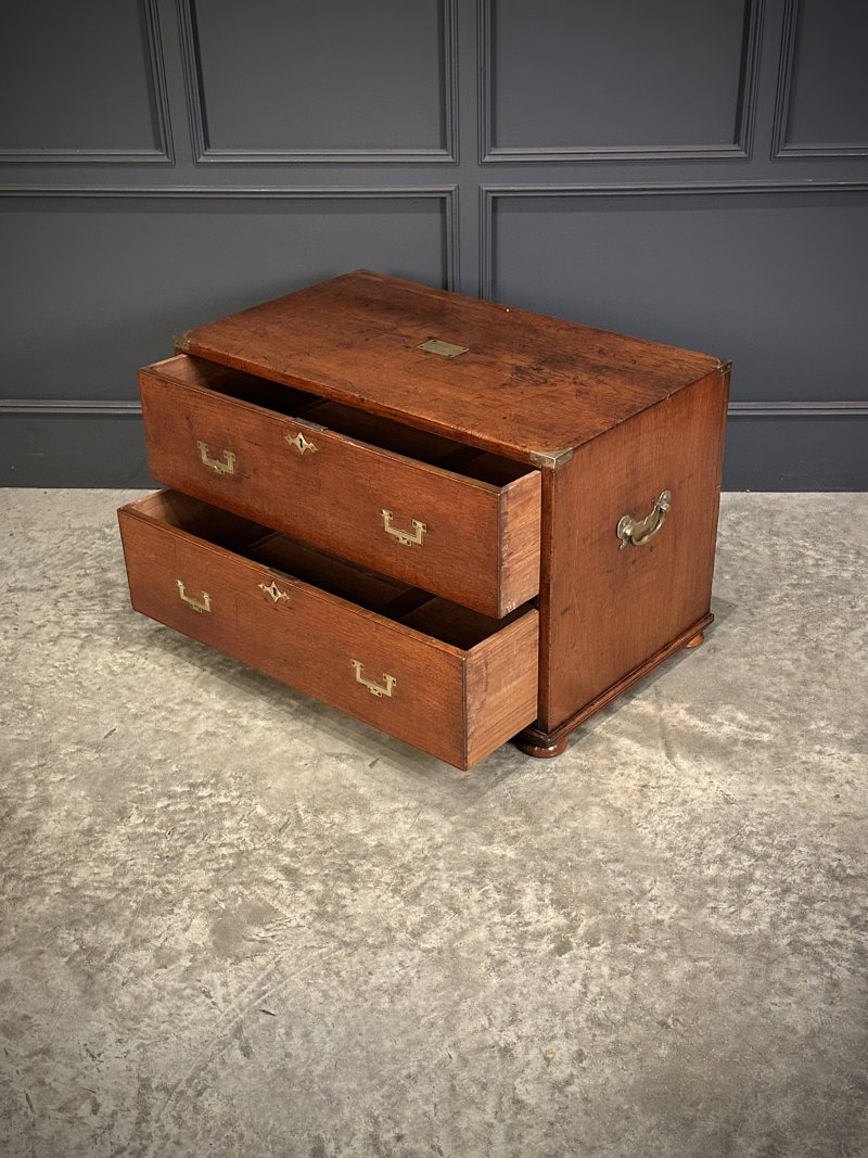 Rare Pair of Regency Teak Military Campaign Chests - Image 10