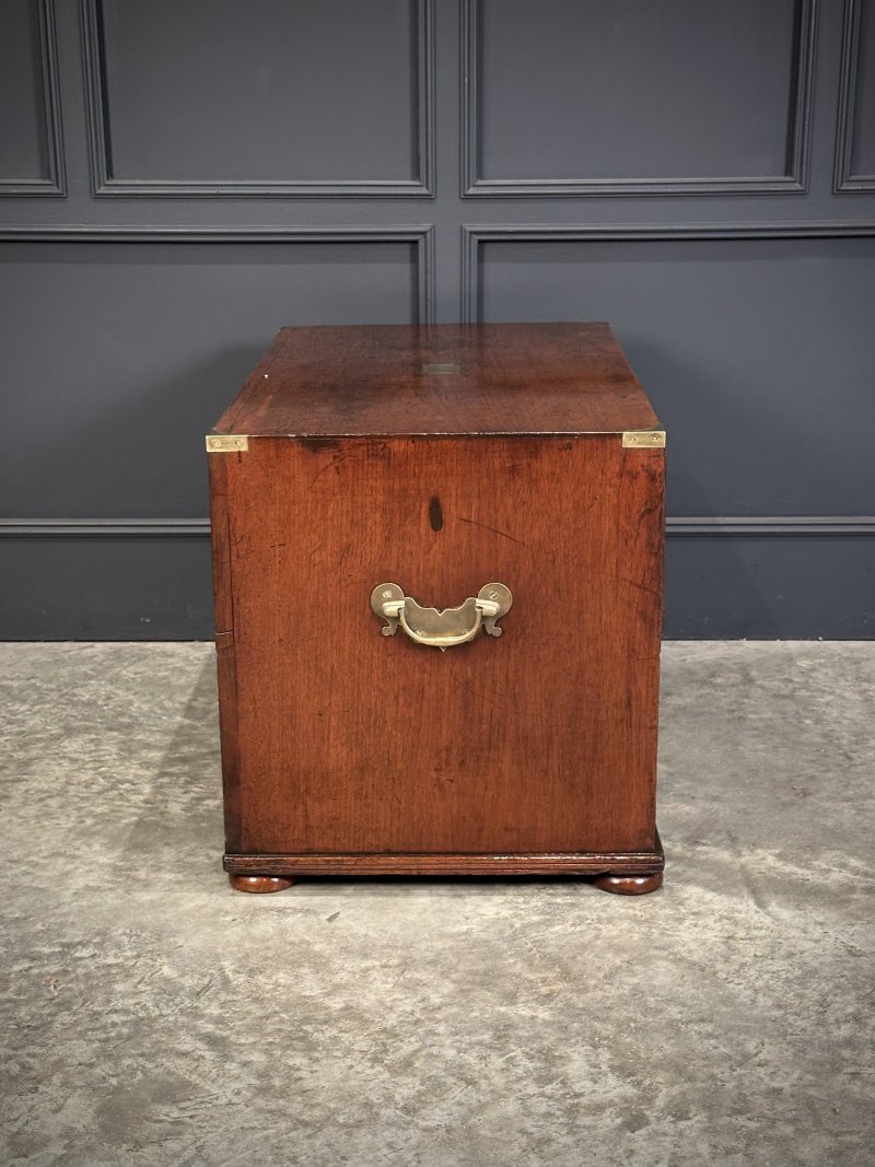 Rare Pair of Regency Teak Military Campaign Chests - Image 13