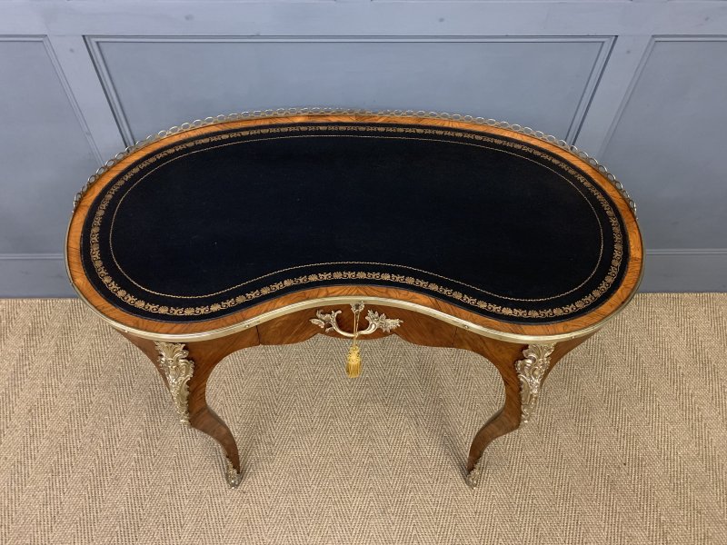 Victorian Kidney Shaped Rosewood Writing Table - Image 9