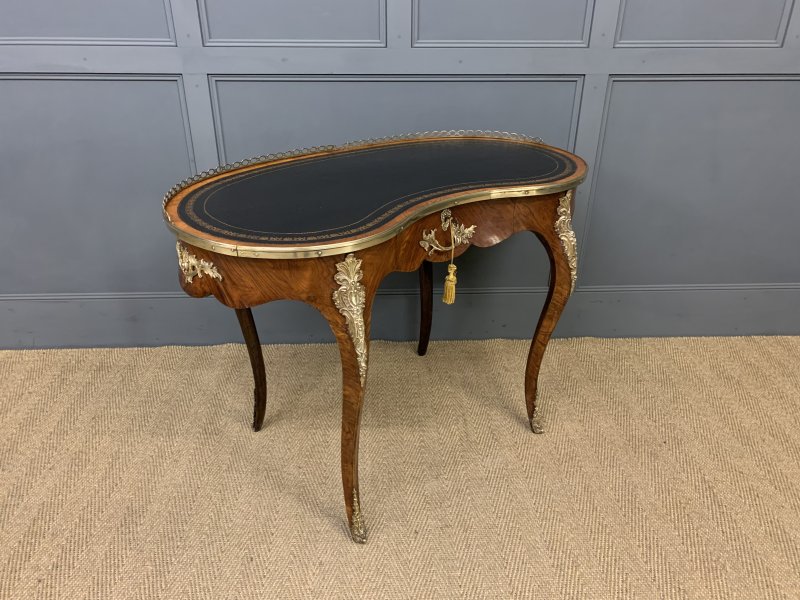 Victorian Kidney Shaped Rosewood Writing Table - Image 6