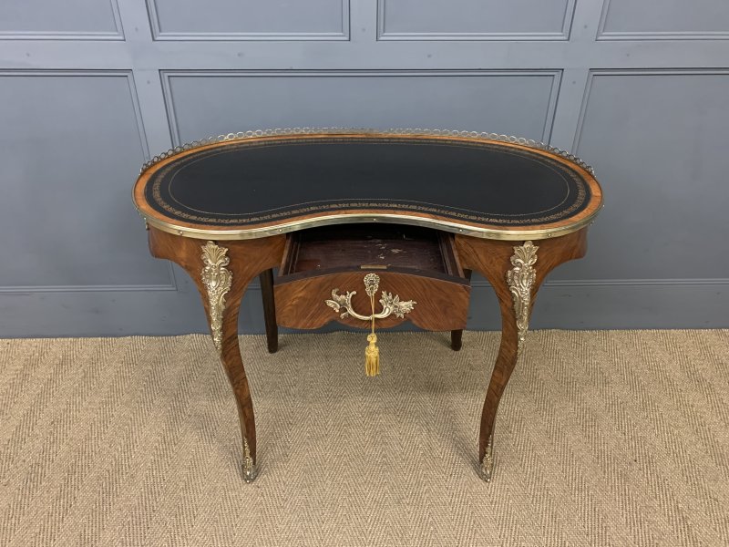 Victorian Kidney Shaped Rosewood Writing Table - Image 7