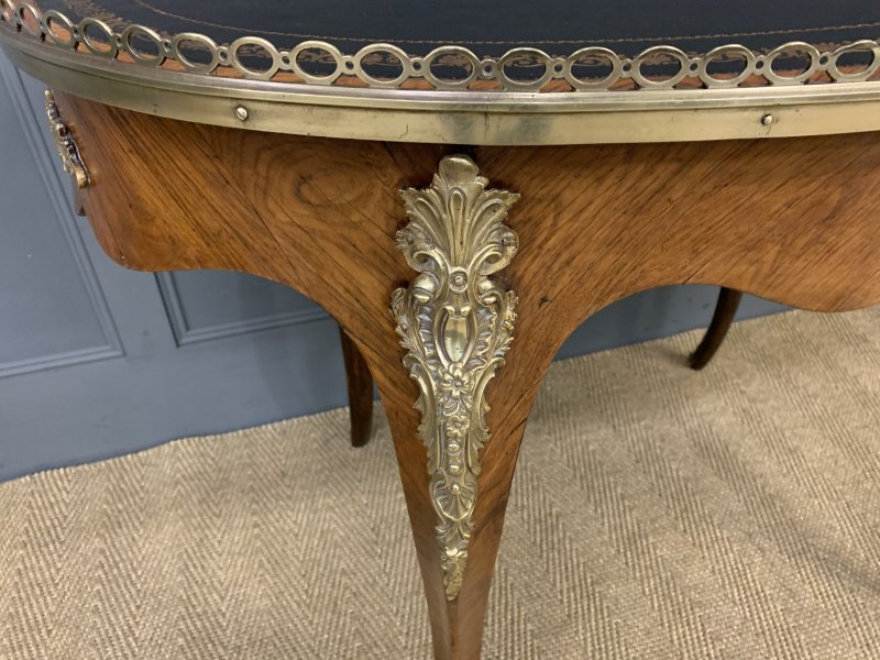 Victorian Kidney Shaped Rosewood Writing Table - Image 11