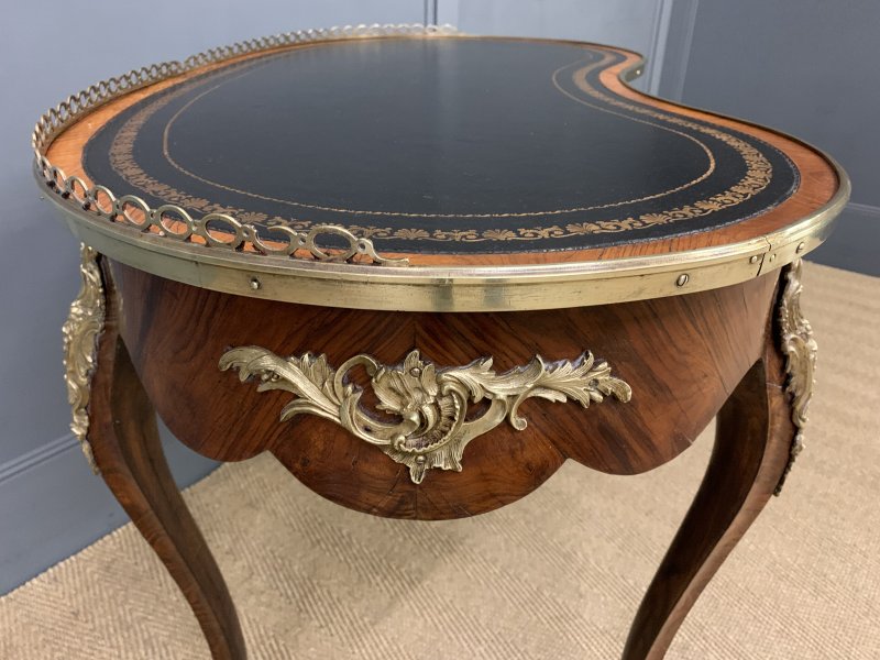 Victorian Kidney Shaped Rosewood Writing Table - Image 14