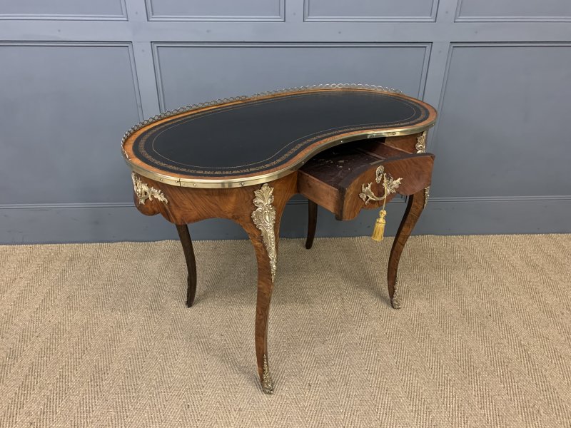 Victorian Kidney Shaped Rosewood Writing Table - Image 12