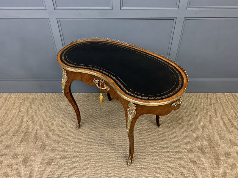 Victorian Kidney Shaped Rosewood Writing Table - Image 16