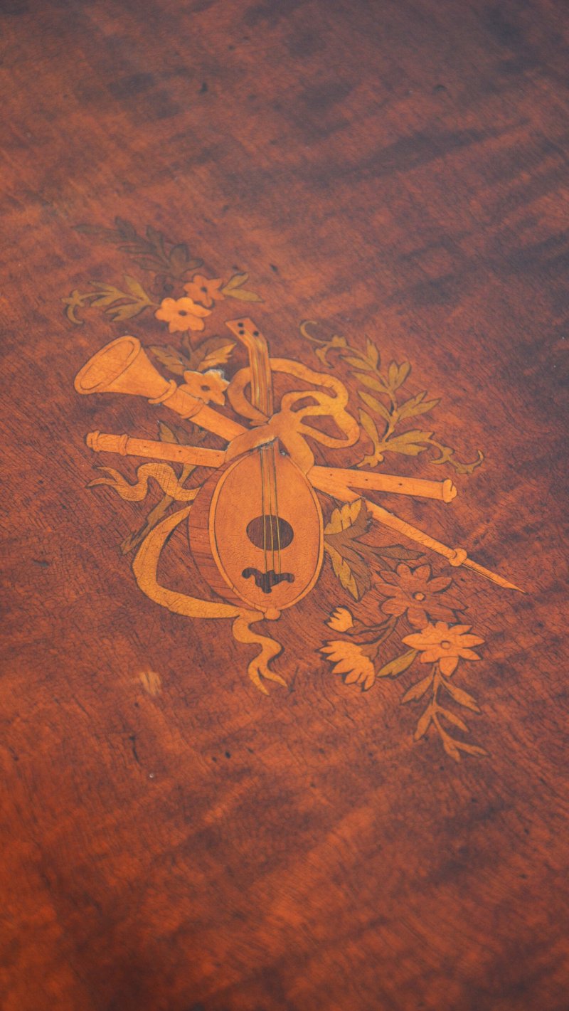 Exhibition Quality Edwardian Inlaid Mahogany Kidney Shaped Side Table - Image 6