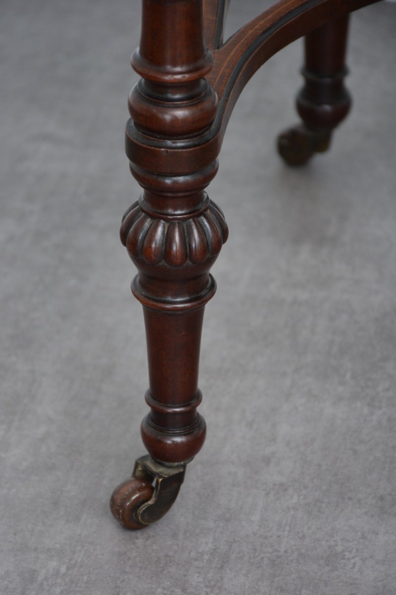 Exhibition Quality Edwardian Inlaid Mahogany Kidney Shaped Side Table - Image 8