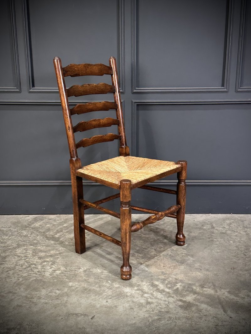 Set of Eight Ladder Back Dining Chairs - Image 9