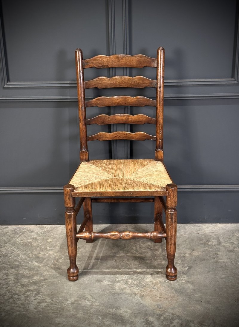 Set of Eight Ladder Back Dining Chairs - Image 3