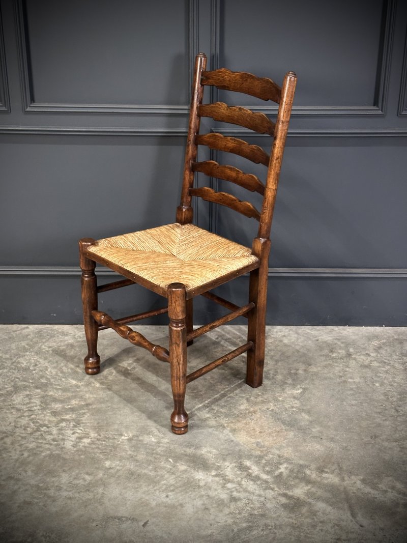 Set of Eight Ladder Back Dining Chairs - Image 4